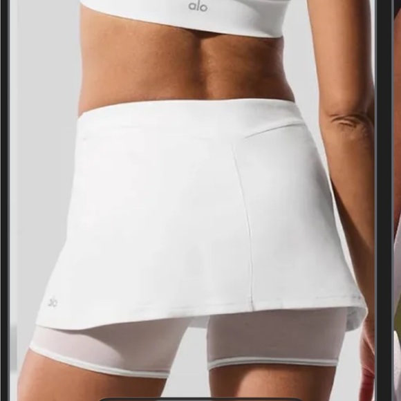 ALO Yoga White Alosoft Serve-It-Up Tennis Skort - Picture 3 of 8